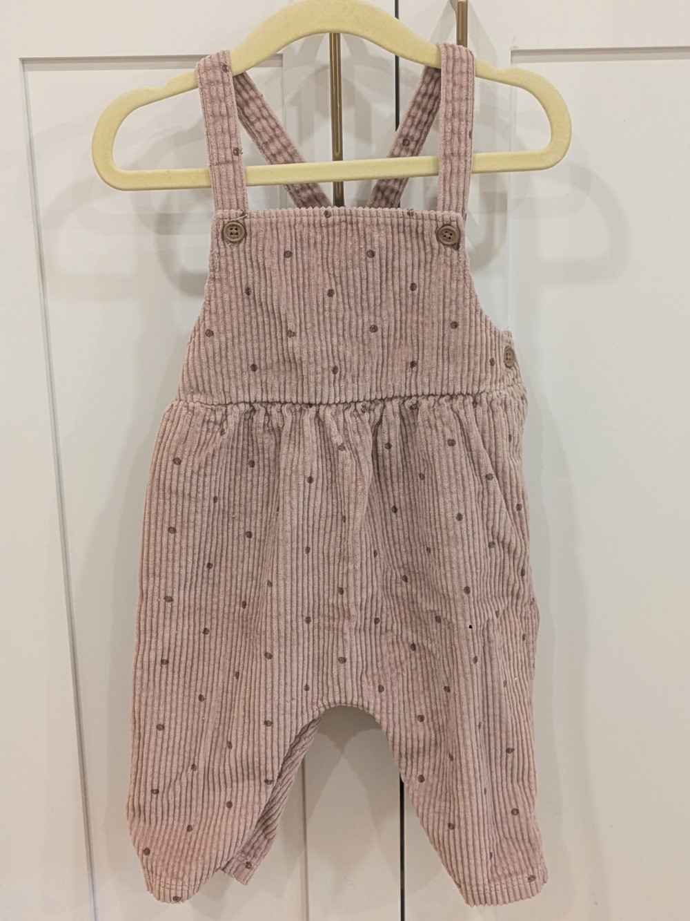next- Dusty Pink Corduroy Baby Overalls